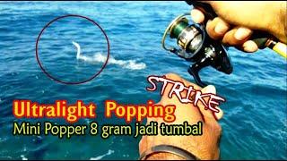 Ultraligth Popping  Popper 8 gram jadi tumbal  Mancing Casting Popping dari Pinggiran