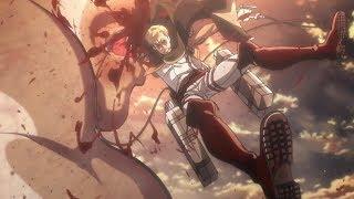 The Commander Erwin Smith loses his arm and saves Eren  Attack on Titan Season 2