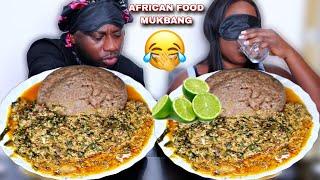 I PUT TOO MUCH LIME IN MY WIFE FOOD MUKPRANK  WHEAT FUFU AND EGUSI SOUP MUKBANG CHALLENGE