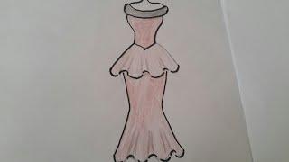 Kolay elbise  çizimidraw dress