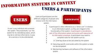 Information Systems in Context Users & Participants