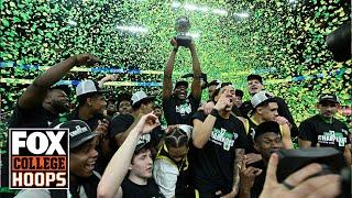 Oregon Ducks trophy ceremony following 2024 PAC-12 Tournament championship win  CBB on FOX