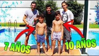 RETOS DE PISCINA CON MIS HERMANOS DE 7 Y 10 AÑOS CON SUELO RESBALADIZO  Makiman