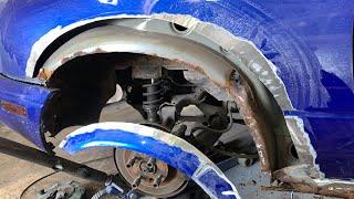 How to Remove a Mazda MX5 Rear Wheel Arch and Sill - Lots of Hidden Rust