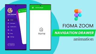 Figma Zoom Navigation Drawer Animation Tutorial 2023