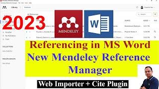 Referencing in MS Word with Latest Mendeley Reference Manager 2023