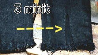 how to make a middle slit on jeans