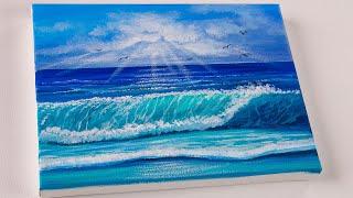 Sea Waves Easy to Paint  Acrylic Painting for Beginners  Seascape painting