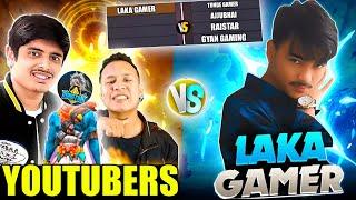 4 Big Youtuber vs Laka Gamer Most intense Game Ever - Garena free fire