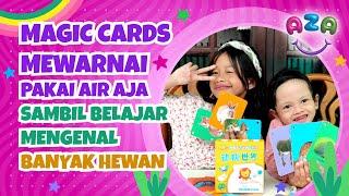 Review Kartu Ajaib Keluar Gambar Cuma Dengan Air Sambil Belajar Mengenal Banyak Hewan - Aza Kiddoz