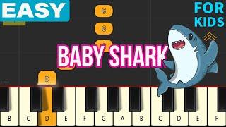 Baby Shark  VERY EASY One Hand Piano Tutorial for Beginners