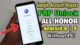 ALL HUAWEI HONOR 2019 FRP GOOGLE ACCOUNT BYPASS  No TalkBack  No Code  Android 8 & 9 Without PC