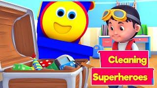 bob kereta celana pendek - Membersihkan pahlawan Super  Kartun Video Untuk Anak-Anak
