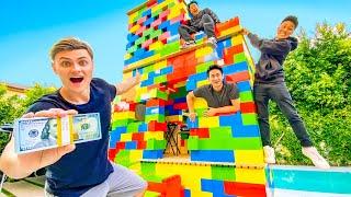LAST TO LEAVE GIANT LEGO HOUSE WINS $10000