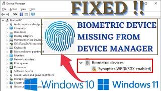 Biometric device not showing in device manager #windowshello  biometric device not found