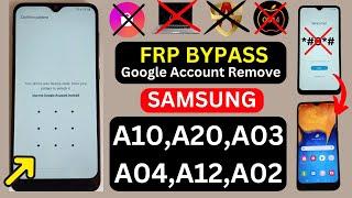 New Method 2024 Samsung A03 A02 A10 A20 A04 A12 FRP Bypass Without PC  Remove Google Account