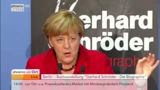 Gerhard Schröder Biographievorstellung durch Merkel