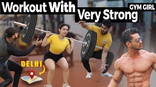 Workout With A Very Strong Gym Girl  She Is Stronger Than Me 