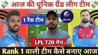 KFL vs DS Dream11 Prediction  Kandy Falcons vs Dambulla Sixers Dream11 Team  KFL vs DS Dream11