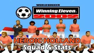 PS1 Winning Eleven 2002 Classic Netherlands Squads & Stats