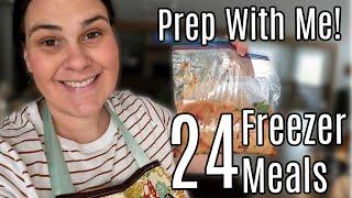 Filling the Freezer with Freezer Meals   Prep With Me  24 Crockpot & Oven Ready Meals