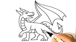 How to DRAW A DRAGON Easy Step by Step