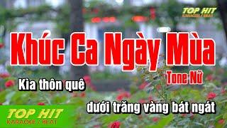 Khúc Ca Ngày Mùa Karaoke Tone Nữ Nhạc Sống  TOP HIT KARAOKE