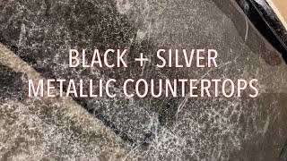 Black & Silver Metallic Epoxy Countertop - From Start to Finish - TikTok Live 062624