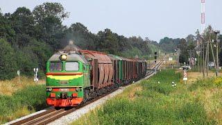 M62-1358 with freight train  М62-1358 с грузовым поездом