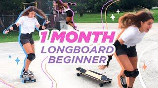 1 MONTH Beginner Longboard Progression  Learning how to skate 
