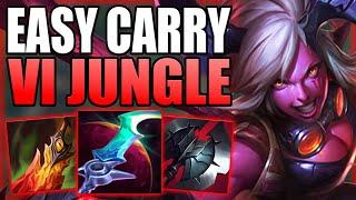 HOW TO EASILY CARRY WITH VI JUNGLE FOR BEGINNERS - Best BuildRunes S+ Guide - League of Legends