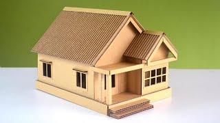 DIY  How to Make a Beautiful Cardboard House Very Easily  measurements given