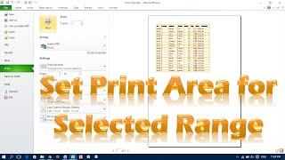 SetClear Print Area for Selected Range - Excel