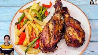 Air Fryer Chicken Legs with Veggies  Healthy Chicken Drumsticks Recipe