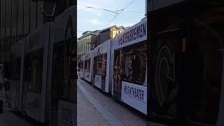 Tram arriving Old Town Bremen Germany  8.18pm 14 Aug 2024