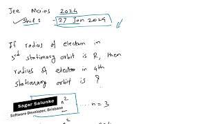 physics   If radius of electron in third stationary orbit is R find the radius in fourth stationary