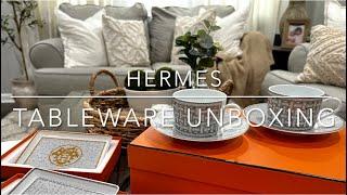 HERMES Mosaique au 24 Platinum teacup set unboxing