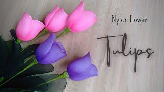 How to Make Nylon Stocking Flowers Tulips  Tutorial Bunga Stoking Tulip