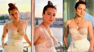 Kangana Ranaut in white dress looks hot and sexy  Beautiful Actresses #kanganaranaut #chandramukhi2