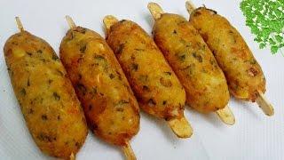 Crispy Corn Kebabs  Instant Snacks Recipe  Crispy Veg Corn Kebabs