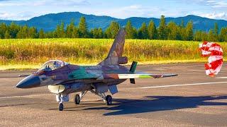 Flight of Power F-16 RC Jet Breaks Barriers with a MEGA Engine - Skymaster F16