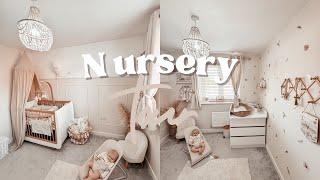 Baby Girl Nursery Tour  Neutral Beige Aesthetic  Floral Decor  Nursery Inspo  Boho  Girls Room