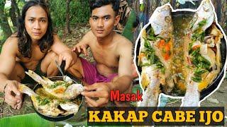 Masak ikan kakap cabe ijo  Survival Cooking ala PRIMITIVE TEKNOLOGI