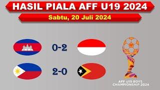 Hasil Piala AFF U19 2024 Hari Ini │ Kamboja vs Indonesia │ Sabtu 20 Juli 2024 │