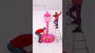 BALLOON CAROUSEL  Balloon decoration ideas  birthday decoration ideas at home #cartoon #balloon