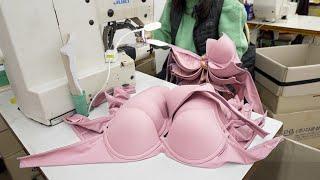 Wired Bra Manufacturing Process. Womens Underwear Factory in Korea