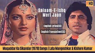 Salaam-e-Ishq Meri Jaan with English translation & lyrics  Kishore Kumar & Lata Mangeshkar