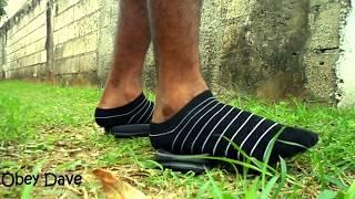 Male Boy Stripe Ankle Socks & Nike Slides