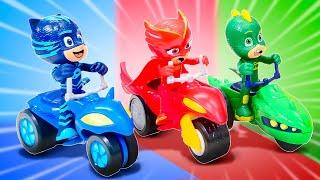 Spielzeug Video für Kinder mit Nicole - Motorräder für die PJ Masks.