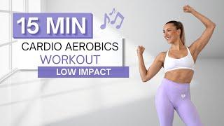 15 min CARDIO AEROBICS WORKOUT  All Standing  Low Impact  No Squats  Move to the Beat 